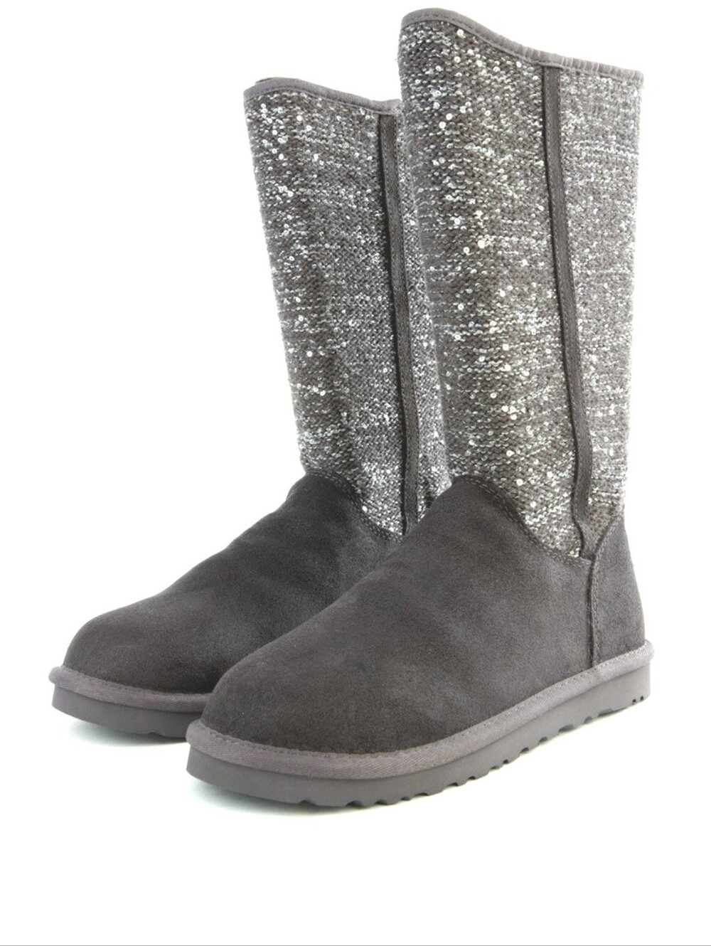 UGG Camaya Sequin Knit Suede Boots